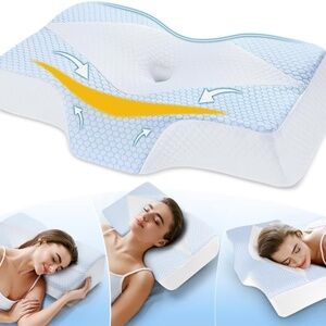 Ergonomic Neck Cooling Support Sleeping Pillow for Side, Back & Stomach Slee